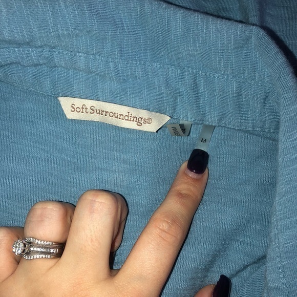 Soft surroundings women’s medium eclectic button down‎ blouse - Picture 3 of 7